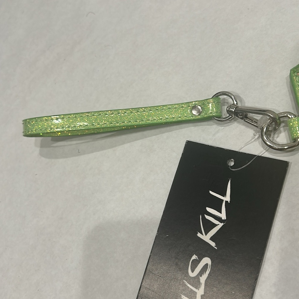 Dolls Kill Green Glitter Wristlet - Picture 2 of 6